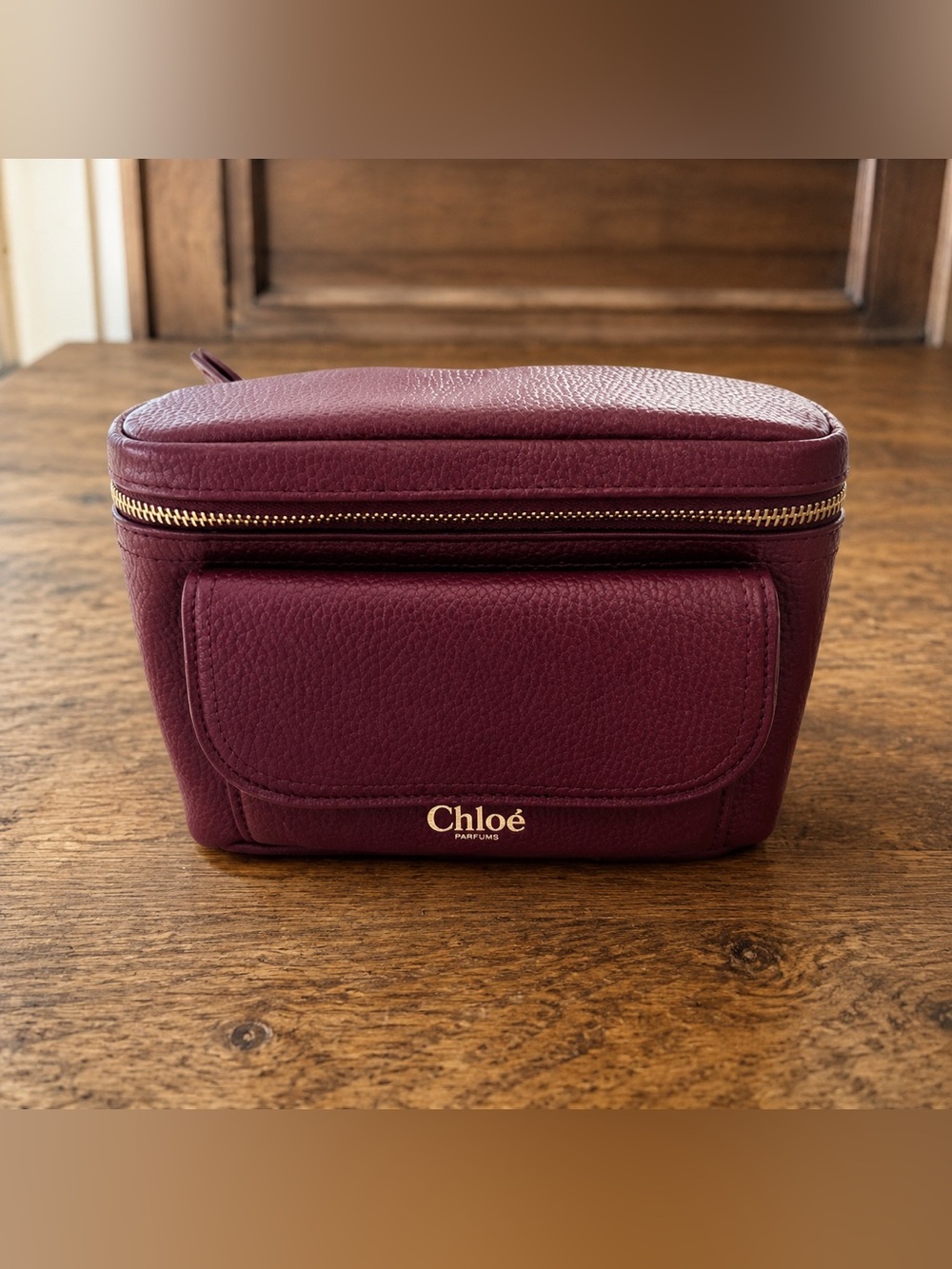 Chloé Parfums Burgundy Cosmetic Train Case NIB